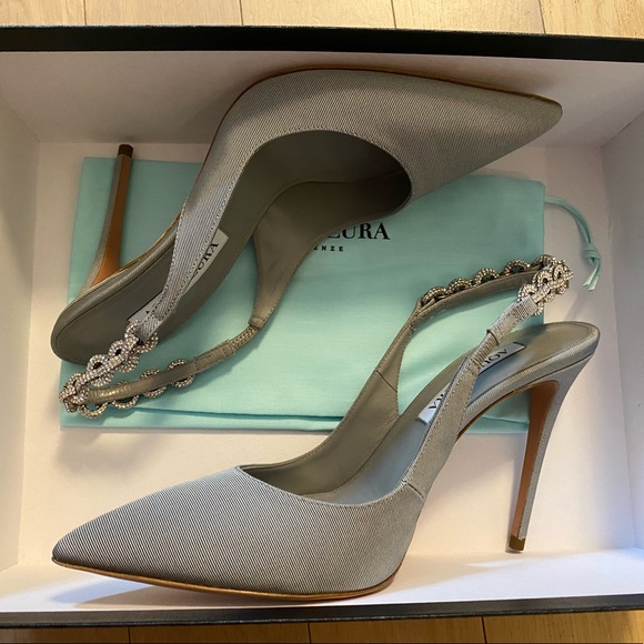 Aquazzura Love Link Sling 105 in Gray - Picture 9 of 11